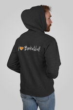Load image into Gallery viewer, Zip Hoodie "I Love Basketball"