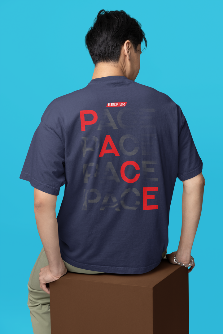 Oversized Terry T-Shirt "Keep Ur Pace"