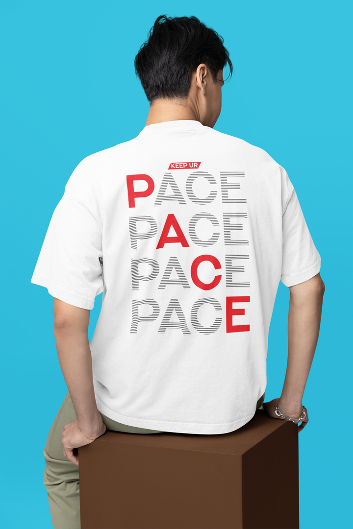 Oversized Terry T-Shirt "Keep Ur Pace"