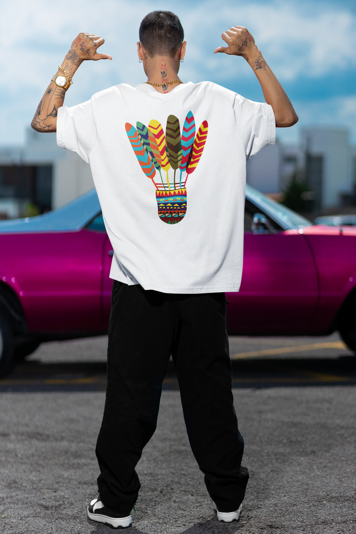 Oversized Classic T-Shirts "Multicolour Feather"