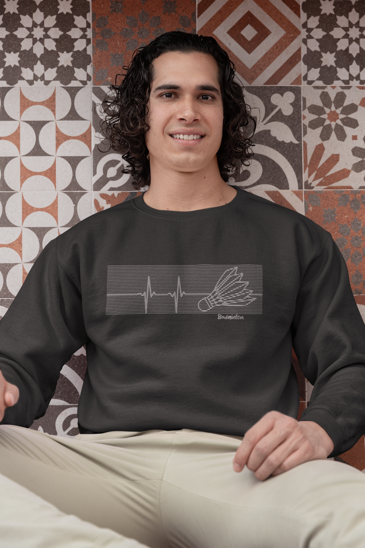 Sweatshirt Full Sleeve "Badminton Heartbeat"