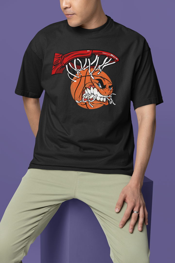 Oversized Terry T-Shirt "Basketball Angry Swishhh"