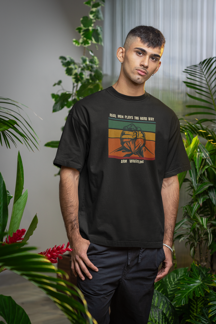 Oversized Terry T-Shirt "Arm Wrestling"
