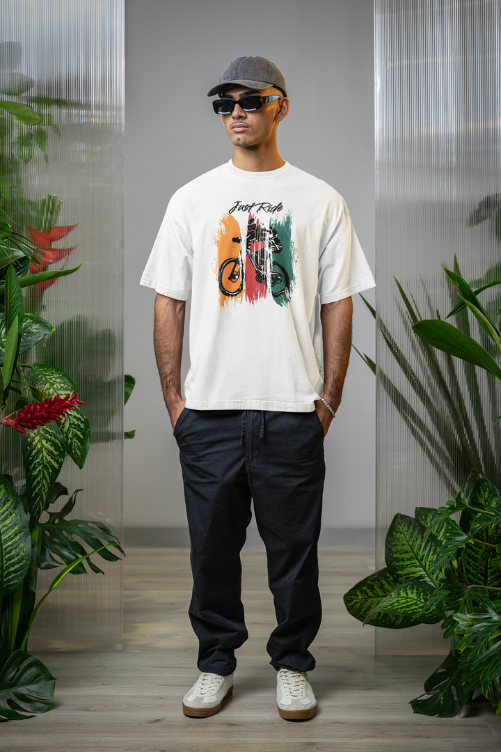 Oversized Terry T-Shirt "Mountain Cycling"