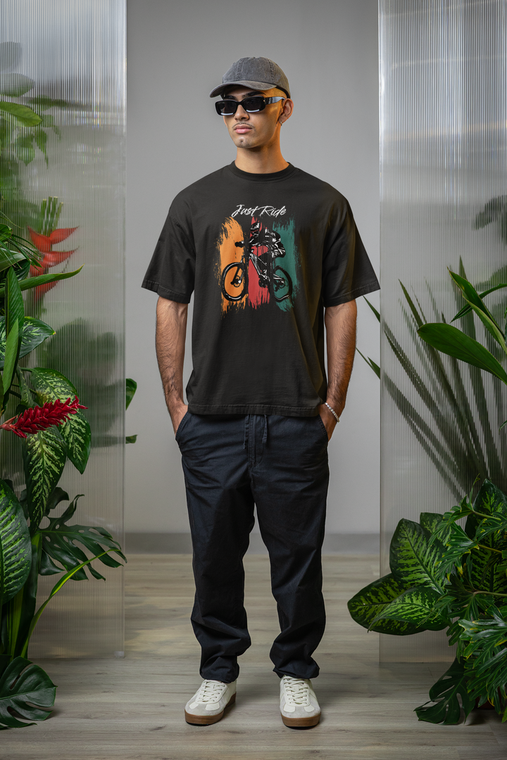Oversized Terry T-Shirt "Mountain Cycling"