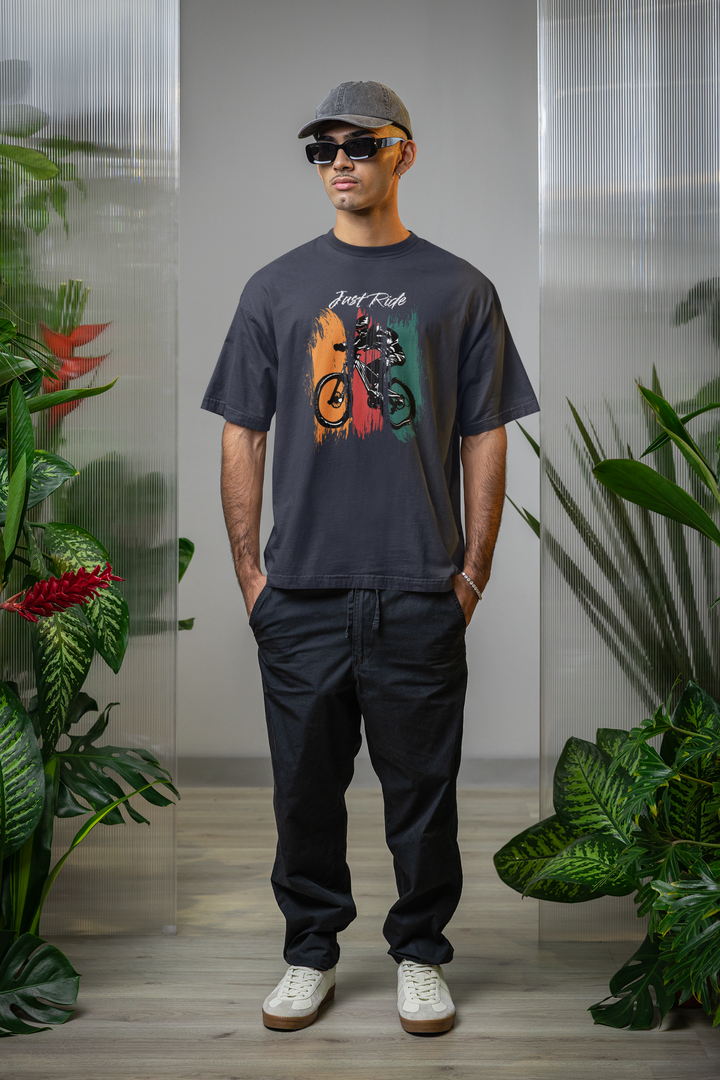 Oversized Terry T-Shirt "Mountain Cycling"
